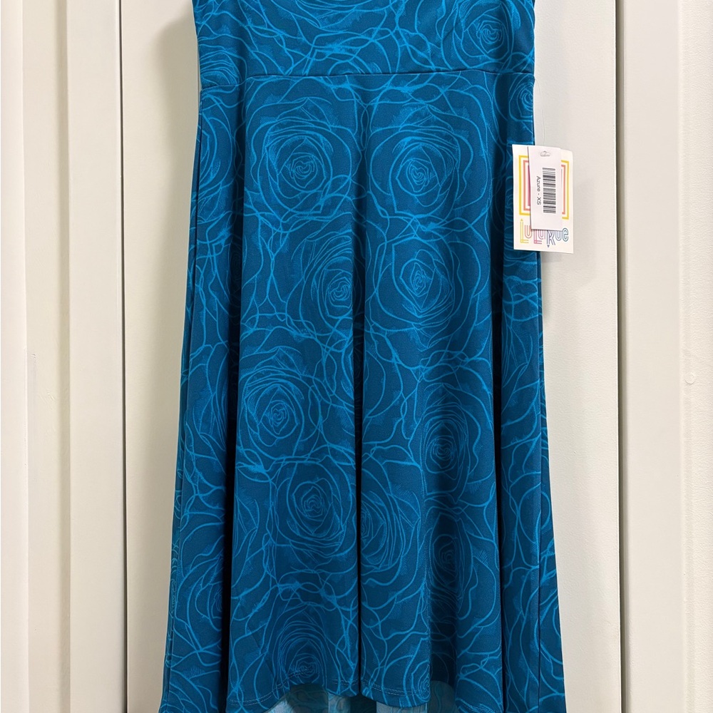 Blue A-Line High-Low Midi Skirt for Resort Wear